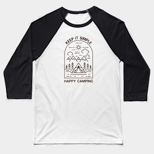 Monoline Camping Baseball T-Shirt